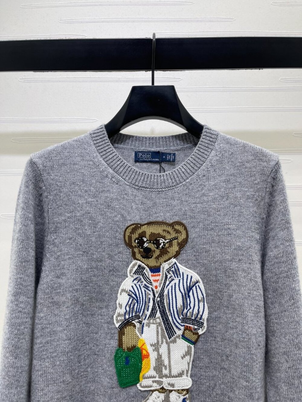 Polo Ralph Lauren Grey Polo Bear Crewneck Sweater - Picture 2 of 6